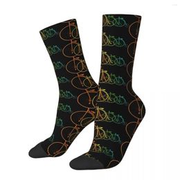 Men's Socks Hip Hop Retro Penny Farthing Cyclists Crazy Bicycle Bike Unisex Street Style Printed Funny Happy Crew Sock Boys Gift