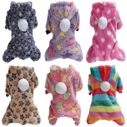 Dog Apparel Pet Clothes Flannel Dog Costume Dog Cold Weather Coats Cat Apparel Soft Flannel Doggie Jumpsuit Clothes Pet Four Legged Pajamas 230901