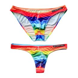 2pcs Lot Mini Briefs Mens Thong Swimwear Super Sexy Gay Swim Underwear Tanga Pouch Bikini Swimsuit T-back Panties Desmiit Trunks M2168