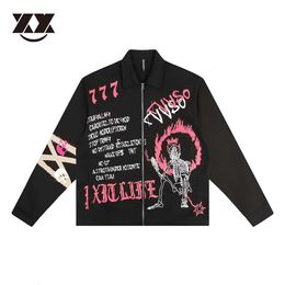 Men's Jackets Vintage Loose Outwear Unisex Skull Cross Letter Print College Jacket Fashion Casual Baseball Harajuku Coats Autumn Winter 230901