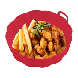 Decorative Figurines Silicone Liners Food Safe Basket With Handle Round Reusable Baking Tray Cooking Oven Accessories Replacement Of