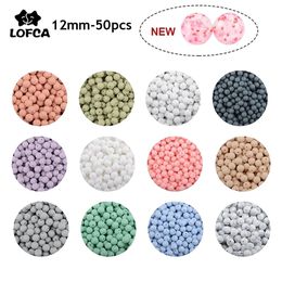 Teethers Toys LOFCA 12mm 50pcslot Beads Food Grade Silicone Teether Round Baby Chewable Teething For Diy 230901