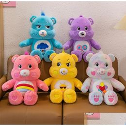 27Cm New Kawaii Rainbow Bear Plush Toy Fluffy Stuffed Doll Festival Gift Slee Toys Drop Delivery Dhuzi