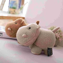 Stuffed Plush Animals 20cm Big Head Hippo Plush Toy Soft Animal Hippopotamus Stuffed Doll Cute Home Decoration Baby Children Gift