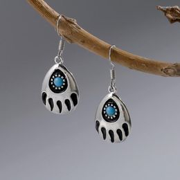 Dangle Earrings Fashion Water Drop Pear Shaped With Alloy Material Inlaid Turquoise Women's Jewelry