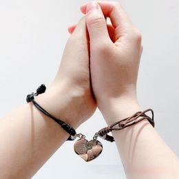 Charm Bracelets Lovers' Bracelet A Pair Of Magnets Cold And Cool Wind Simple Exquisite Hand Woven Rope Chain Eternal