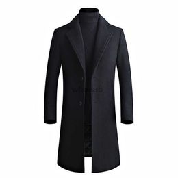 Women's Wool Blends 2023 Fine Autumn and Winter Men's Fashion Long Business Windbreaker Sheep Slim Leisure Thickened Woollen Coat Wool Overcoat HKD230904