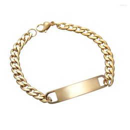 Link Bracelets Titanium Steel Personalised Mens Bracelet Black Golden Silver Colour Charms For Jewellery Making