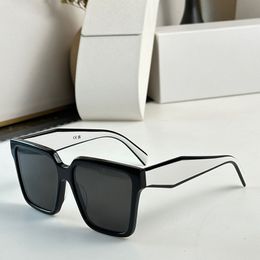 Square Sunglasses with P home logo Black rectangular frame and thick rims Acetate material UV400 Slate Gray Lenses Product code SPR24Z With original box