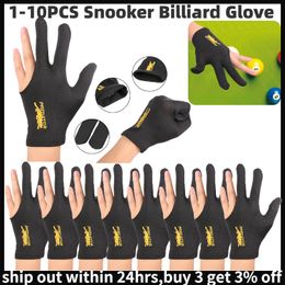 Billiard Accessories 1-10PCS Professional Snooker Billiard Glove Embroidery Left Hand Three Finger Table Ball Smooth Lycra Fabrics Sport Accessories 230901