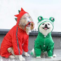 Dog Apparel Fashion 3D Dinosaur Frog Style Raincoats Pet Dog Waterproof Clothes for Small Medium Big Dogs Rain Coat Pug Teddy Corgi et x0904