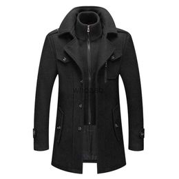 Women's Wool Blends Winter Men's Wool Coat New Solid Colour Cold Resistant Men Woollen Overcoat Double Collar Casual Trench Coat Male Oversized 4XL HKD230904