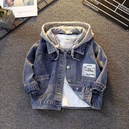 Jackets Jacket For Boys Autumn spring Jeans Coat Children Clothes Warm Fashion Baby Denim outfits 210Y 230904