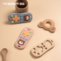 Teethers Toys Baby Soft Silicone Remote Control Teether Food Grade Infant Teeth Grinding Stick Teething Antieating Hand born Sensory 230901