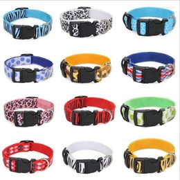 Dog Collars 1PC Nylon Collar Adjustable Pet Products Necklace Harness Leash Quick Release Bling Rhinestone