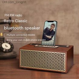 Portable Speakers Wooden Retro Style High-End Home Wireless Bluetooth High Volume Subwoofer Portable Desktop Mini Speaker Q230904