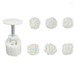 Baking Moulds E56C Mid-Autumn Festival DIY Hand Pressure Fondant Moon Cake Mould Decorations Tool