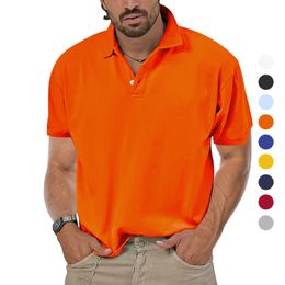 Men's Polos High quality summer lapel shortsleeved polo shirt men's solid Colour business casual 230901