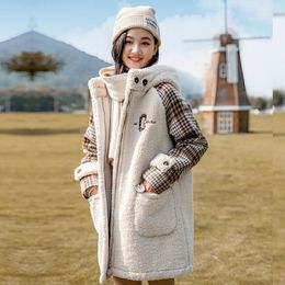 Women's Fur Winter Warm Long Coats Women Loose Casual Elegant Wool Solid Lady Jacket Korea Fashion Sleeves Over Wear 2023