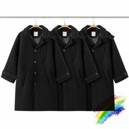 Men's Jackets Black Woolen Long Coat Men Women 1 High Quality Windproof Warm Jacket 230901