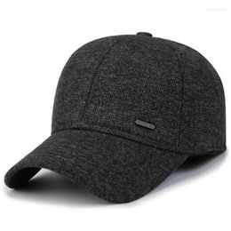 Ball Caps 2023 Winter Men's Warm Velvet Thickening Baseball Cold Proof Thermal Earmuffs Hats Gorras Bone Snapback Cap Trucker Hat
