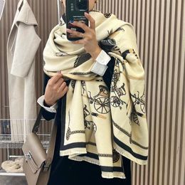 Thick Warm Women Winter Scarf Cashmere Wraps Luxury Brand Double Sided Lady Pashmina Foulard Blanket Scarves Soft Shawls 180x65cm277k