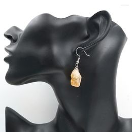 Dangle Earrings 1 Pair Irregular Shape Yellow Citrines Crystal For Women Silver Plated Jewellery