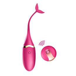 Vibrators USB Charging Wireless Remote Control Vibrator Sex Toy Fishtail Massage Vibrating Egg Female Masturbation Device Adult For Women 230904