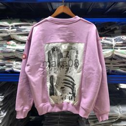 Men's Hoodies Sweatshirts CAVEMPT CE Pink Longsleeved Sweatshirt Japanese Style Men Women 11 Ghost Hand CE Patch Round Neck Sweater J230904