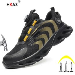 Boots 2023 Rotary Buckle Safety Shoes For Women Men Work Steel Toe Anti smash Sneakers Indestructible 230901