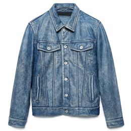 Vintage Blue Casual Genuine Leather Jackets Men Real Cowhide Slim Bomber Coat Mens Leather Jacket Autumn Male Clothes