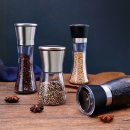 Mills 1PC Stainless Steel Spice Salt and Pepper Grinder Kitchen Portable spice jar containers manual food herb grinders gadgets bottle 230901