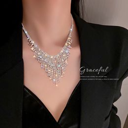 Pendant Necklaces diamond fringe necklace network red design sense collar for women 230901