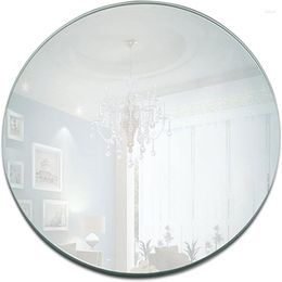 Decorative Figurines Round Acrylic Mirror Tray 8inch Circle Candle Plate Decor Accessory