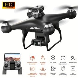 RC S116 Drone With Powerful Brushless Motor , Optical Flow Positioning, Infrared Obstacle Avoidance, Dual HD Adjustable Cameras-Black