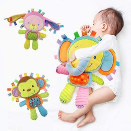 Rattles Mobiles Baby Tags Stuffed Animal Soft Toy Lovey Elephant Plush Bell Builtin Sensory for born Toddler Infant Gifts 230901