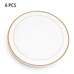 Dishes Plates 6pcs Imitation Ceramic Charger Dish Home Nordic Holiday Round Kitchen Dessert Wedding Party Salad Tableware Dinner Plate Fruit 230901