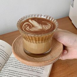 Wine Glasses Drinkware Coffee Shop Mug Tea Glass Cups Espresso Manual Cup And Saucer Set Latte Transparent