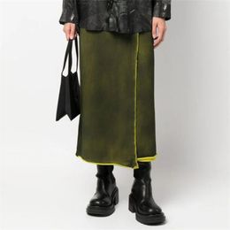 Юбки, женская юбка, осень 2023, корейская мода, винтажные полукомплекты с окрашенным шнурком и воротником-стойкой, пальто с длинными рукавами, стиль Y2k