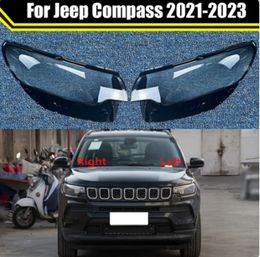 Auto Head Lamp Light Case For Jeep Compass 2021-2023 Car Headlight Lens Cover Lampshade Glass Lampcover Caps Headlamp Shell