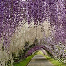 Romantic Artificial Flowers Simulation Wisteria Vine Wedding Decorations Long Short Silk Plant Bouquet Room Office Garden Bridal A247k