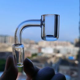 Glass Bong Quartz Banger 4mm Thick Smoke Accessory Domeless Nail Flat Top 90 45 Degrees 10mm 14mm 18mm Male Female Joint 100% Real 23 LL