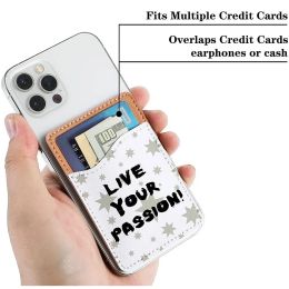 Sublimation Blank Phone Card Holder Pu Leather mobile Wallet Adhesive Cell Phones Credit Cards Sleeves Stick On Pocket Wallets blanks ZZ