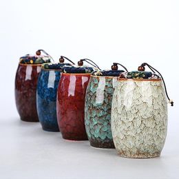 Decorative Objects Figurines Modern Style Ceramics Tea Caddies Kung Fu Set Accessories Portable Storage Jar Caddy Teaware Home Decor 230901