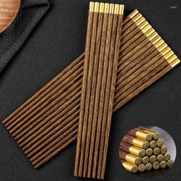 Chopsticks 10 Pairs Wooden Set Long Chinese Japanese Sushi Sticks Reusable Chopstick Wood Chop Stick Cutlery