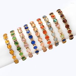 Link Bracelets Fashion Creative Opal Bracelet Magnet Chain Hand Woven For Women Jewellery Accessories Anniversary Gift