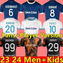 2023 2024 maillot MarseilleS soccer jerseys foot CUISANCE GUENDOUZI ALEXIS PAYET CLAUSS football shirts men kids VERETOUT Under OM Olympique Vitinha fans player