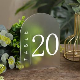 Other Event Party Supplies Arched Acrylic Table Sign for Frosted Wedding Place Card Blank Seat Decoration DIY Number Guest Name Tag 230901