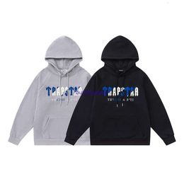 1zrc Men and Women Hoodie Sweatshirt Autumn Winter Trapstar Blue White Towel Embroidery Plush Sweater Loose Casual Coat