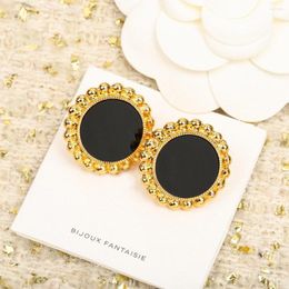 Stud Earrings Vintage Brand Round Luxury Jewelry For Women Fashion Designer Eardrop Fine Quality Party Lady Ear